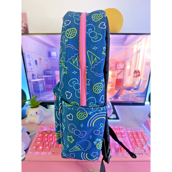Sanrio Hello Kitty Backpack Laptop Travel 2024 Blue Neon Rainbow Fruit Ice Cream main image 16